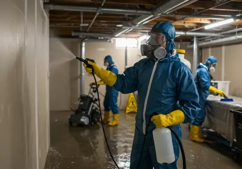 Basement Sanitization and Antimicrobial Treatment process in Wilton Manors, FL